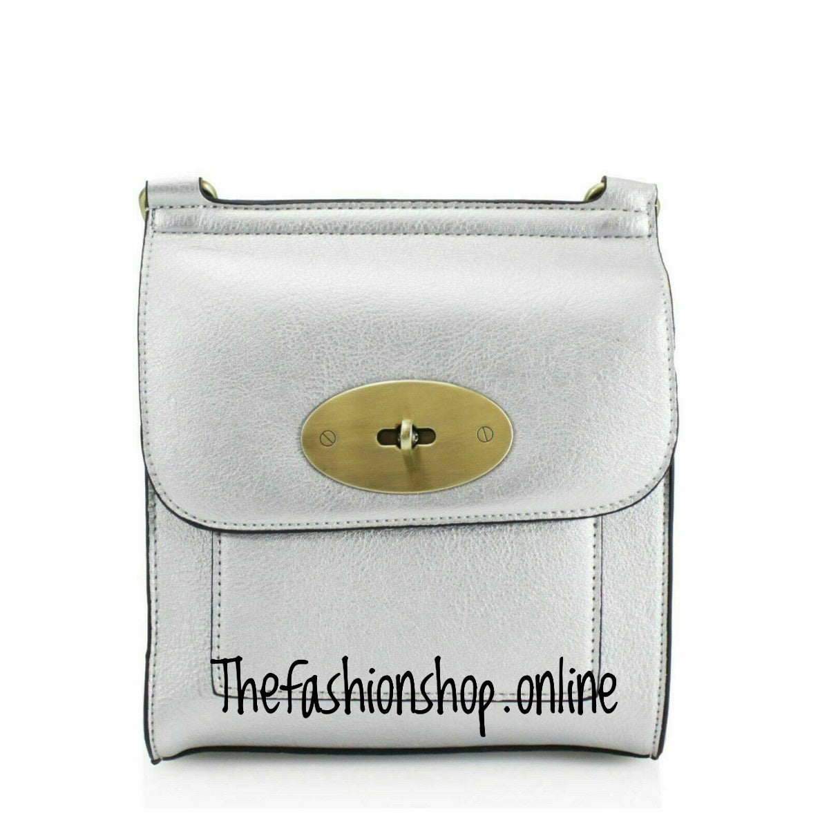 Large Silver messenger bag