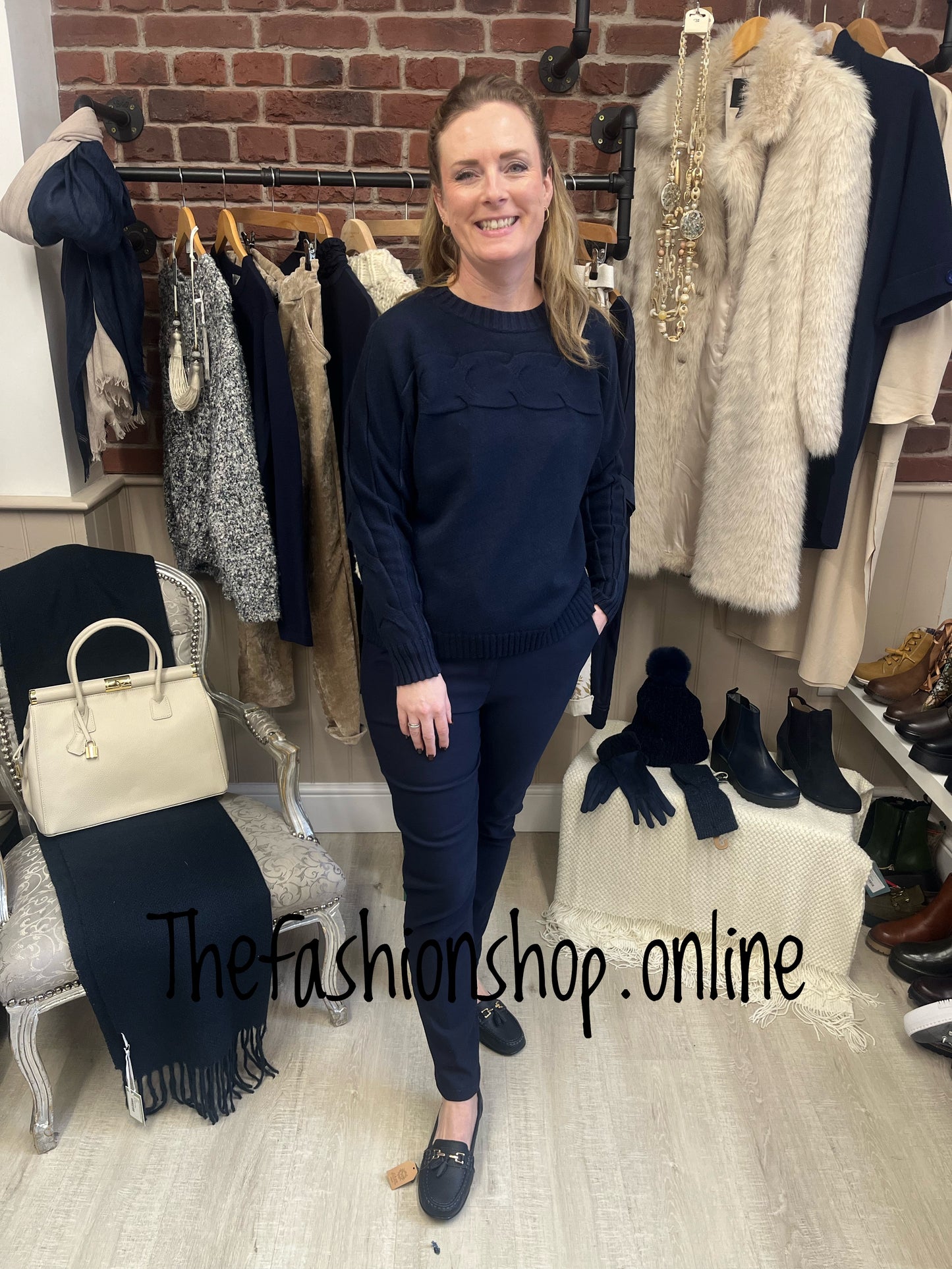 Stacey navy jumper 8-14