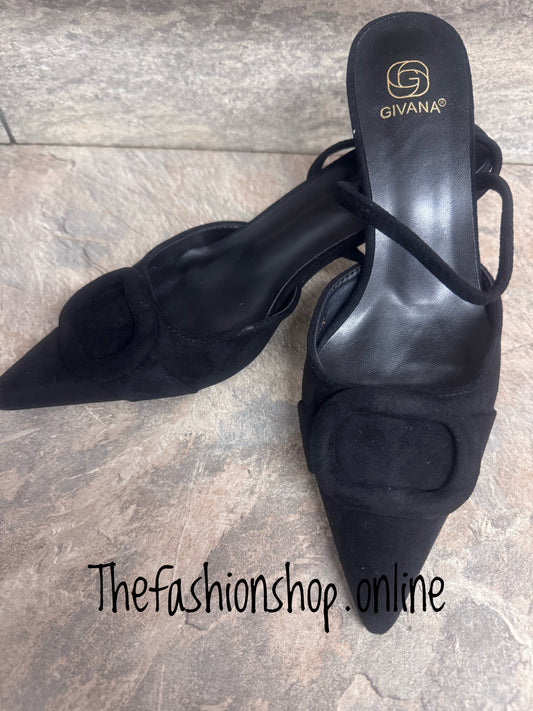 Alexa black sling back shoe sizes 3-8 (36-41)