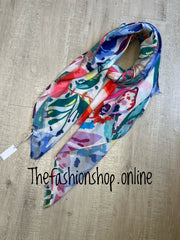 Zelly white summer garden scarf