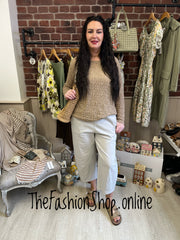 Bonnie camel lace top 14-20