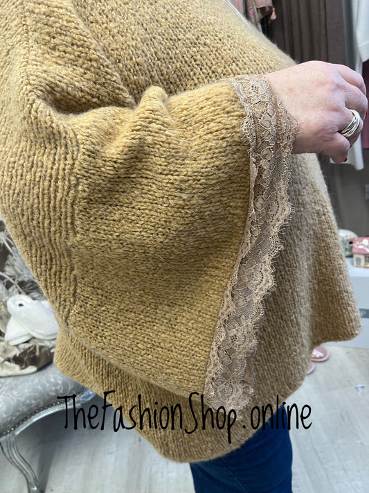 Ivy camel mohair mix jumper 14-22