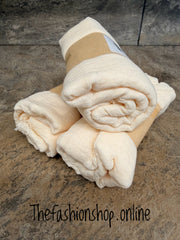 Cream fine waffle scarf