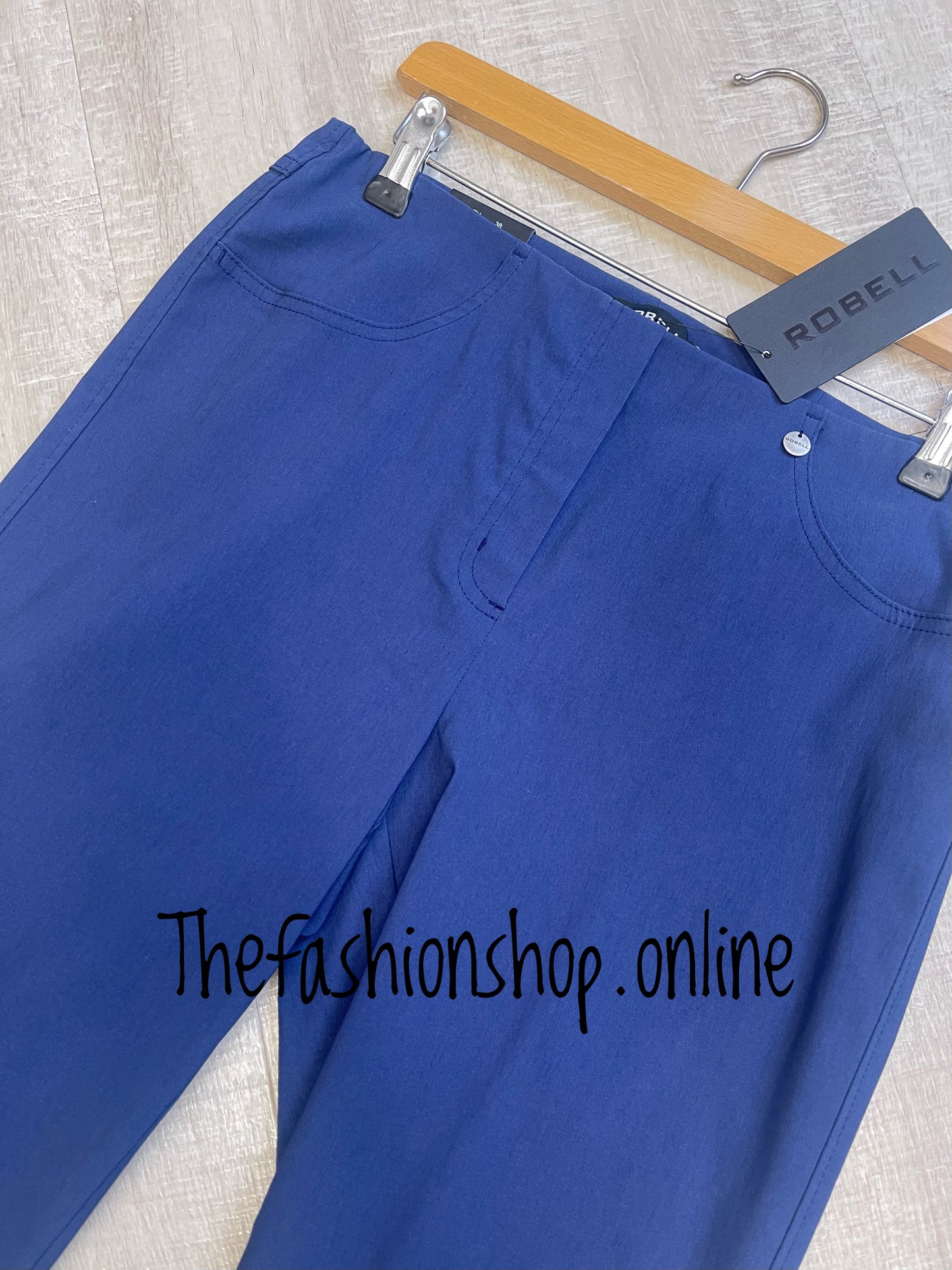 Robell Bella French blue trousers 27 inch inside leg sizes 12-24
