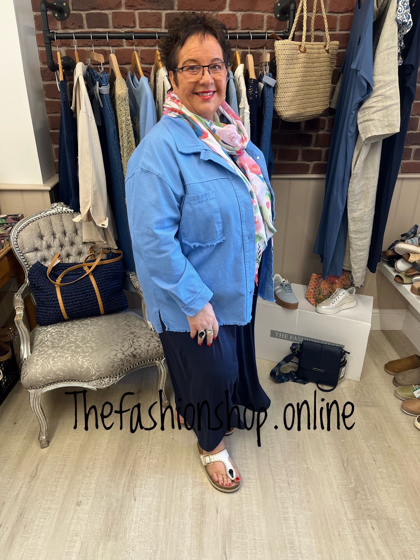 Lacey blue cotton jacket 14-20