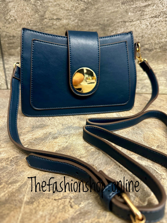 Navy small disc bag with two straps