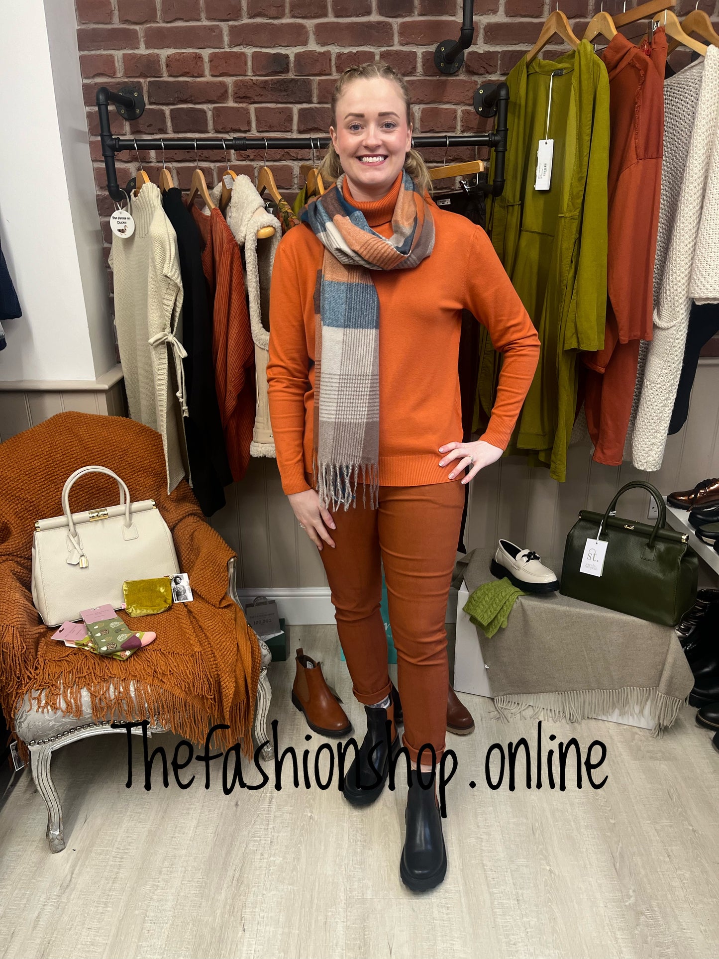 Rust polo neck jumper 12-16