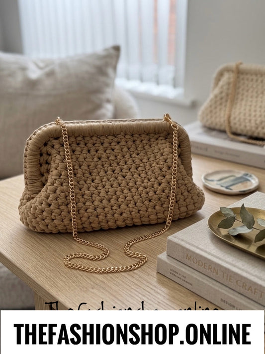The Willow Crochet Camel Bag