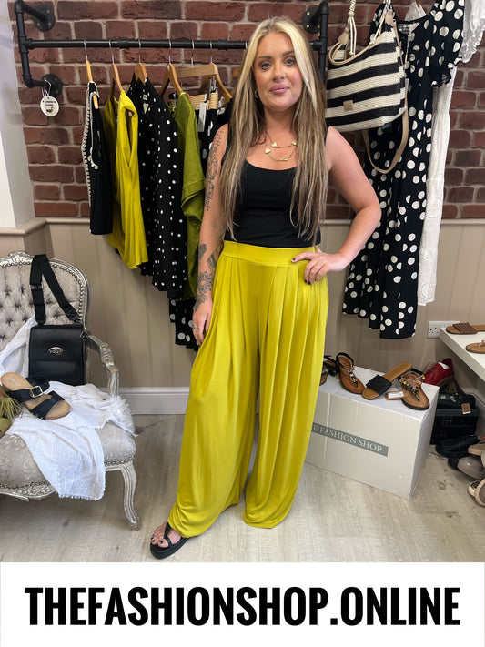 Jocelyn lime wide leg trousers 10-16