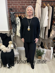 Hallie black twin pocket jumper 14-22