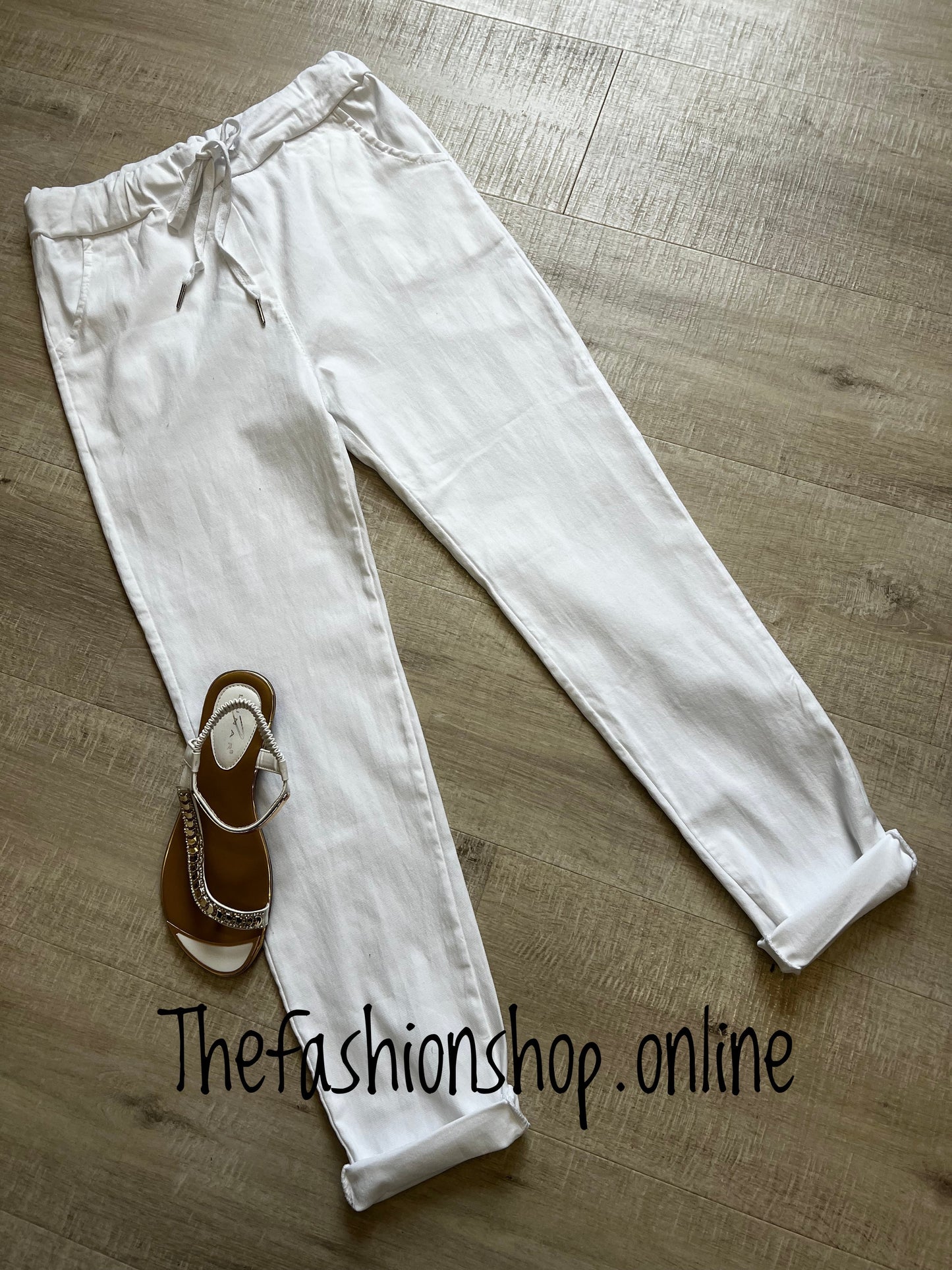 White smooth super stretchy trousers (reg) 10-16