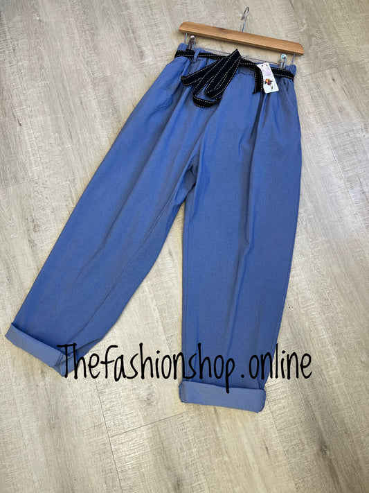 Anya denim blue trousers with belt 14-18