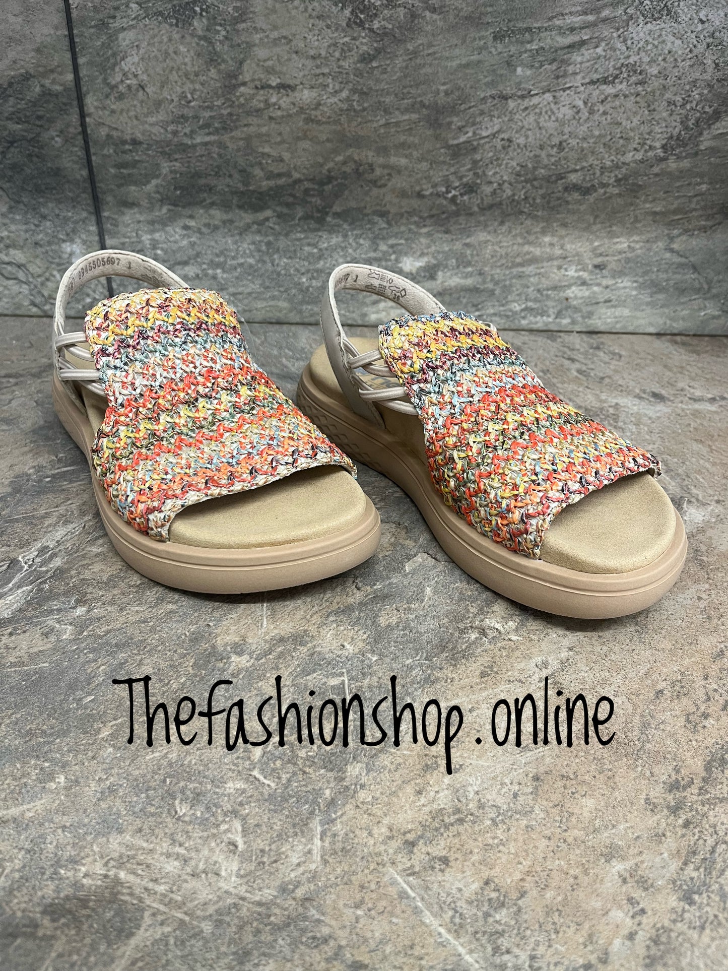 Rieker multi orange sandals sizes 4-9 (37-43)