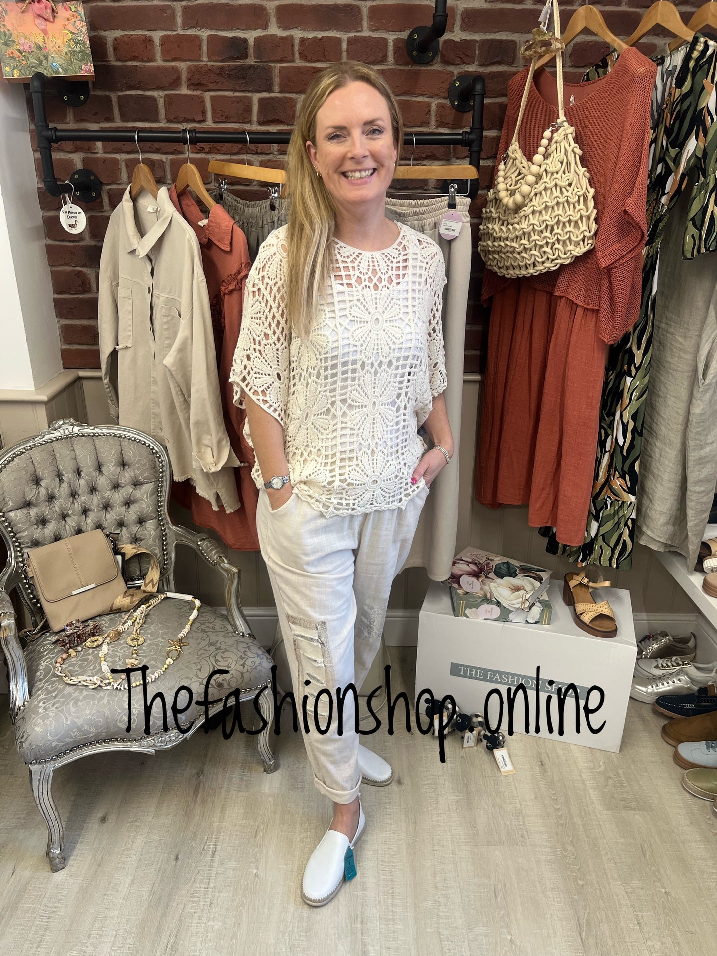 Honey beige crochet layering top 8-16