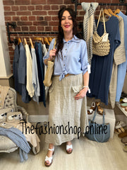 Maeve blue tie front shirt 8-14