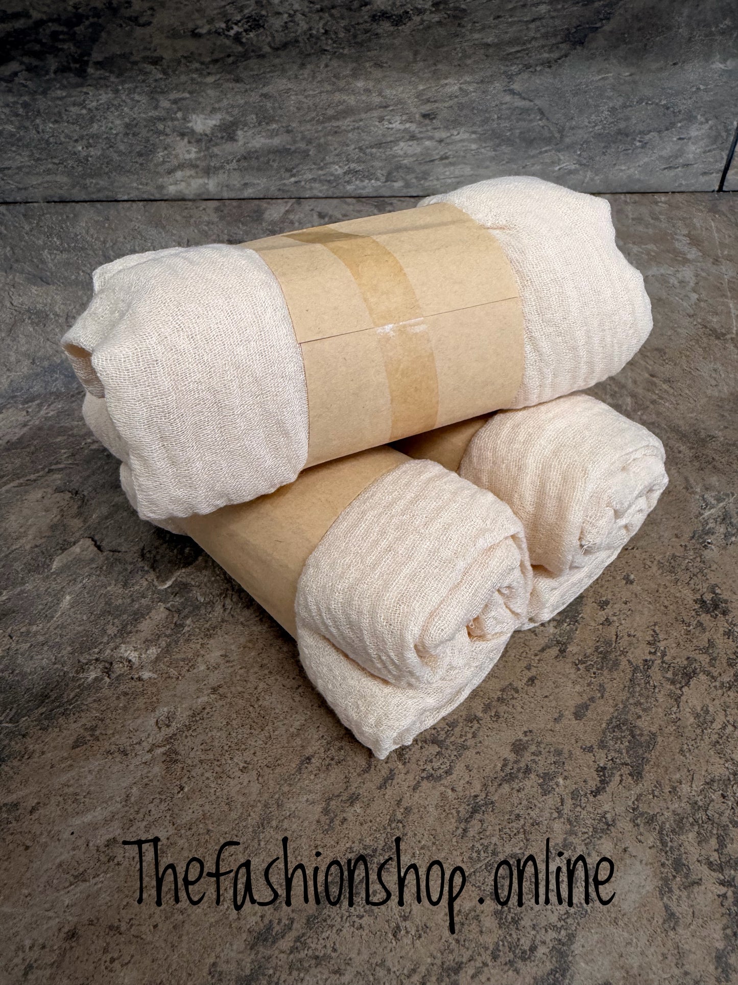Buttermilk fine waffle scarf