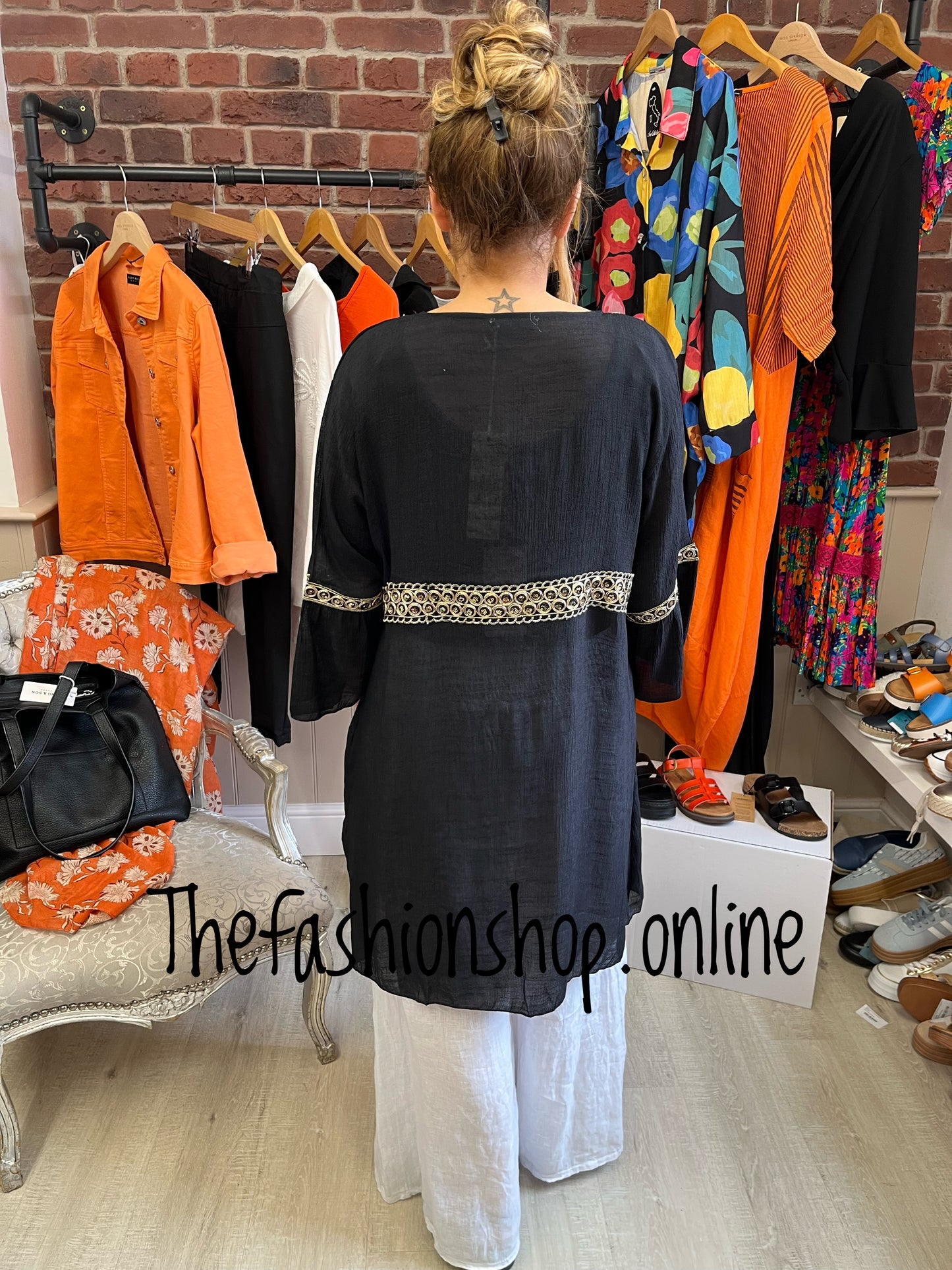Maya black and gold summer cover up 10-20