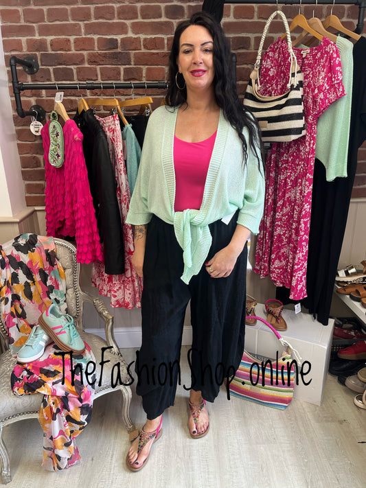 Ada mint tie front shrug 12-22