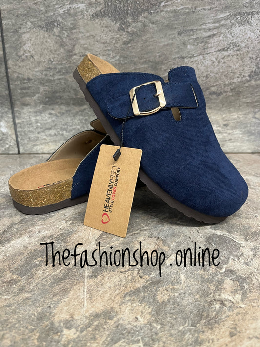 Heavenly Feet Alessia Cool navy clog mule sizes 4-7 (37-41)