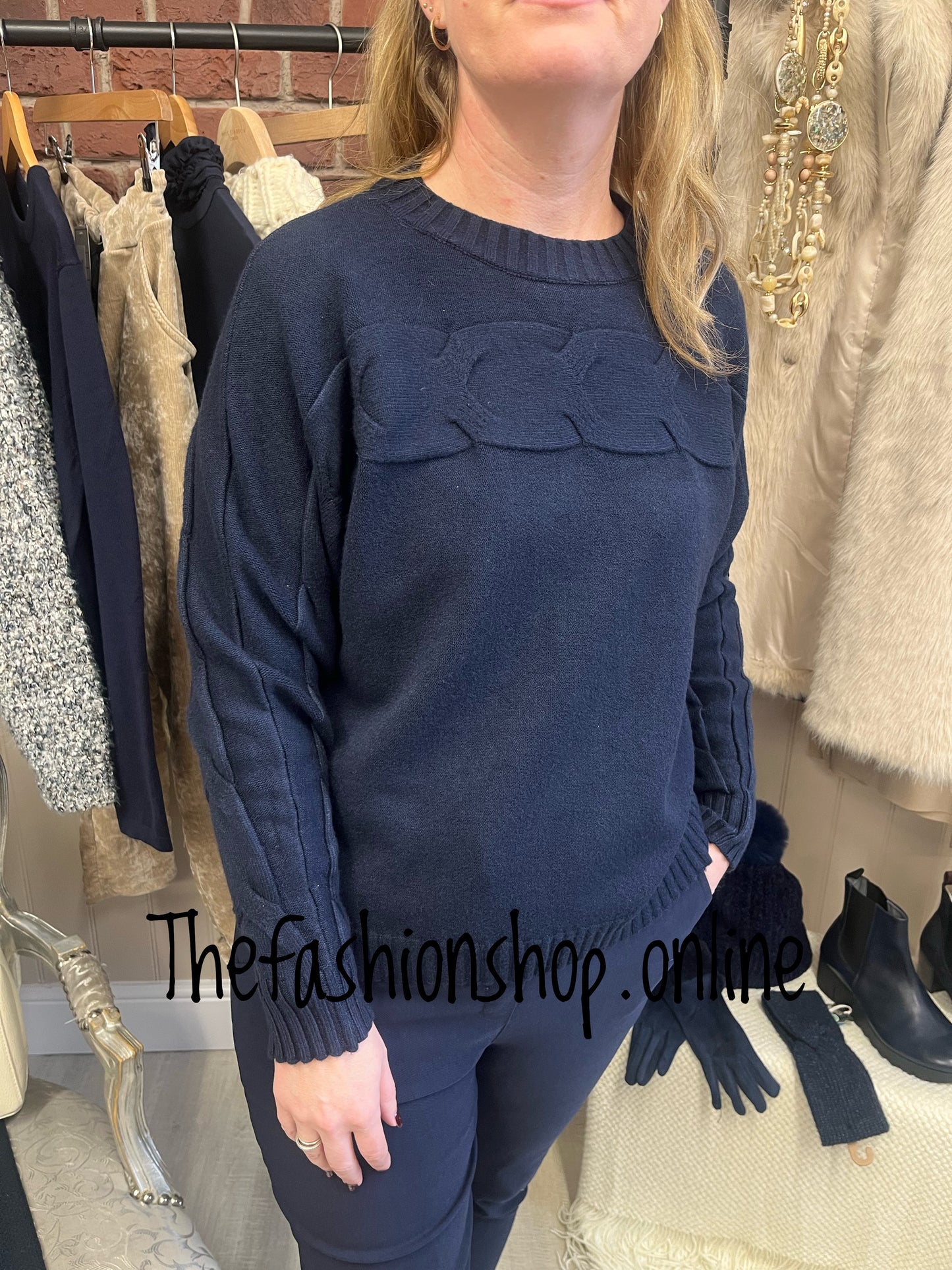 Stacey navy jumper 8-14