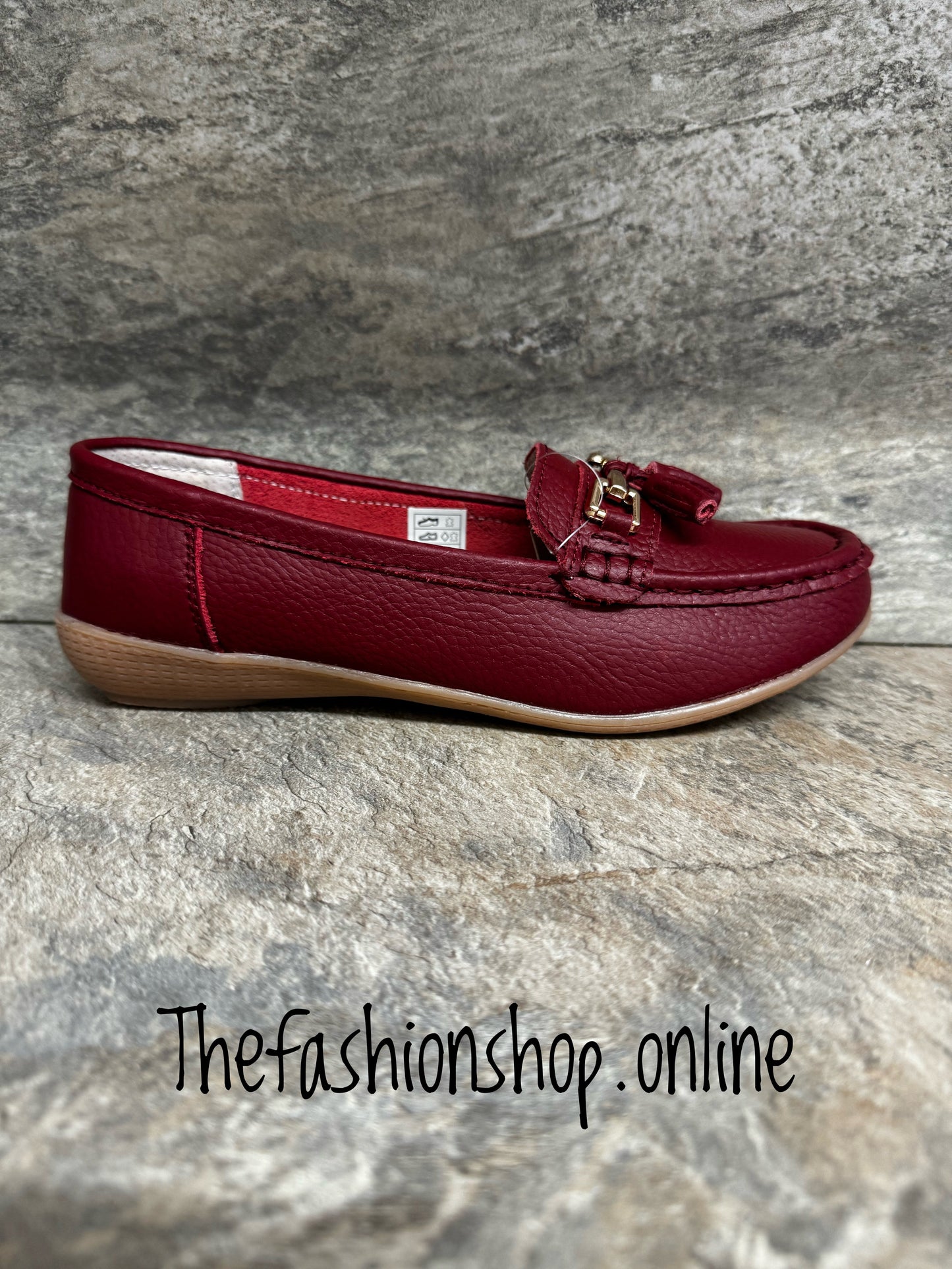 Jo & Joe Nautical wide fit leather cherry loafer 4-8