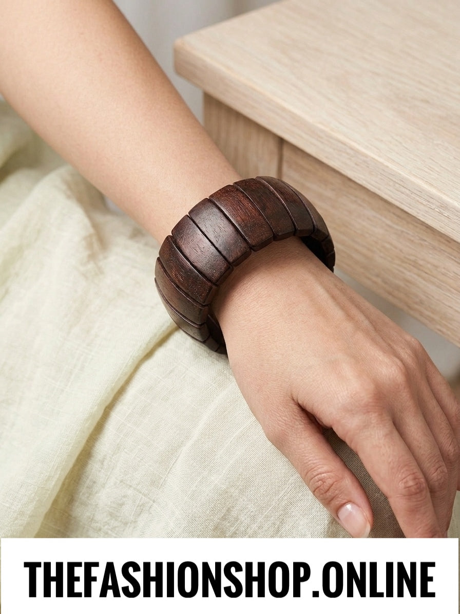 Sienna Curve  Wooden Elasticated Bracelet