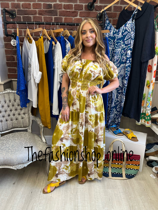 Lillie mustard gold gypsy maxi dress 8-18