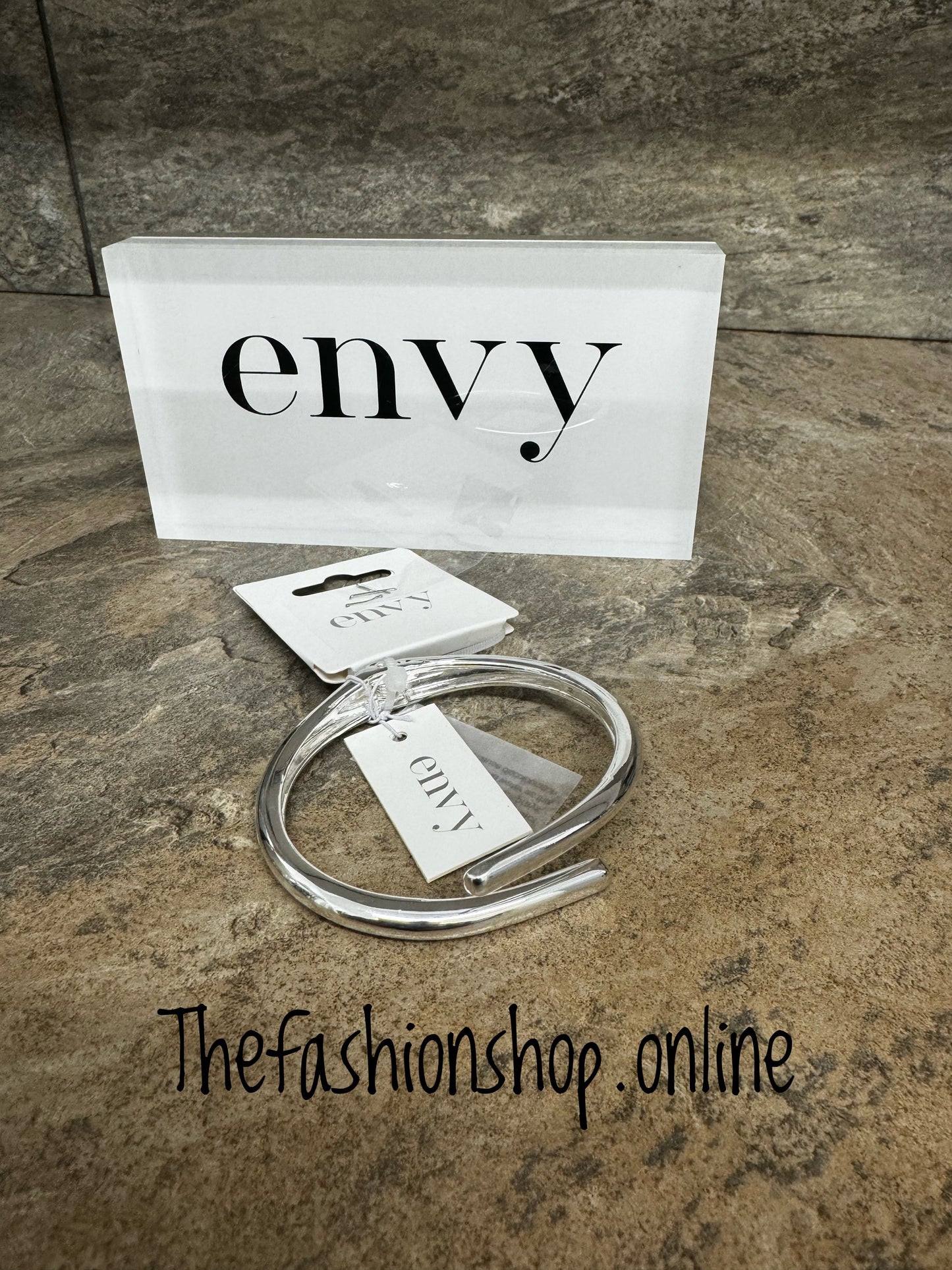 Envy silver crossover bangle
