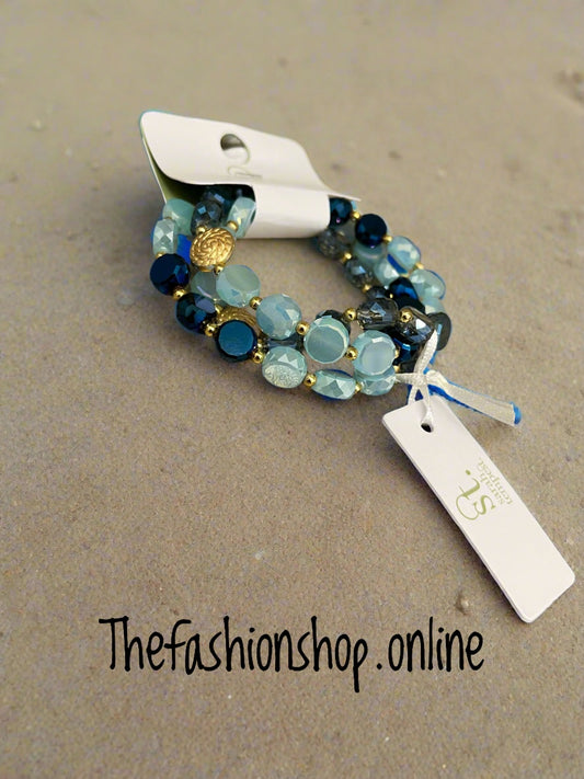 Sarah Tempest blue mix beaded bracelets