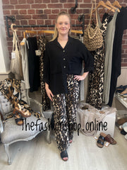 Alice leopard print wide leg trousers sizes 10-12 and 14-16