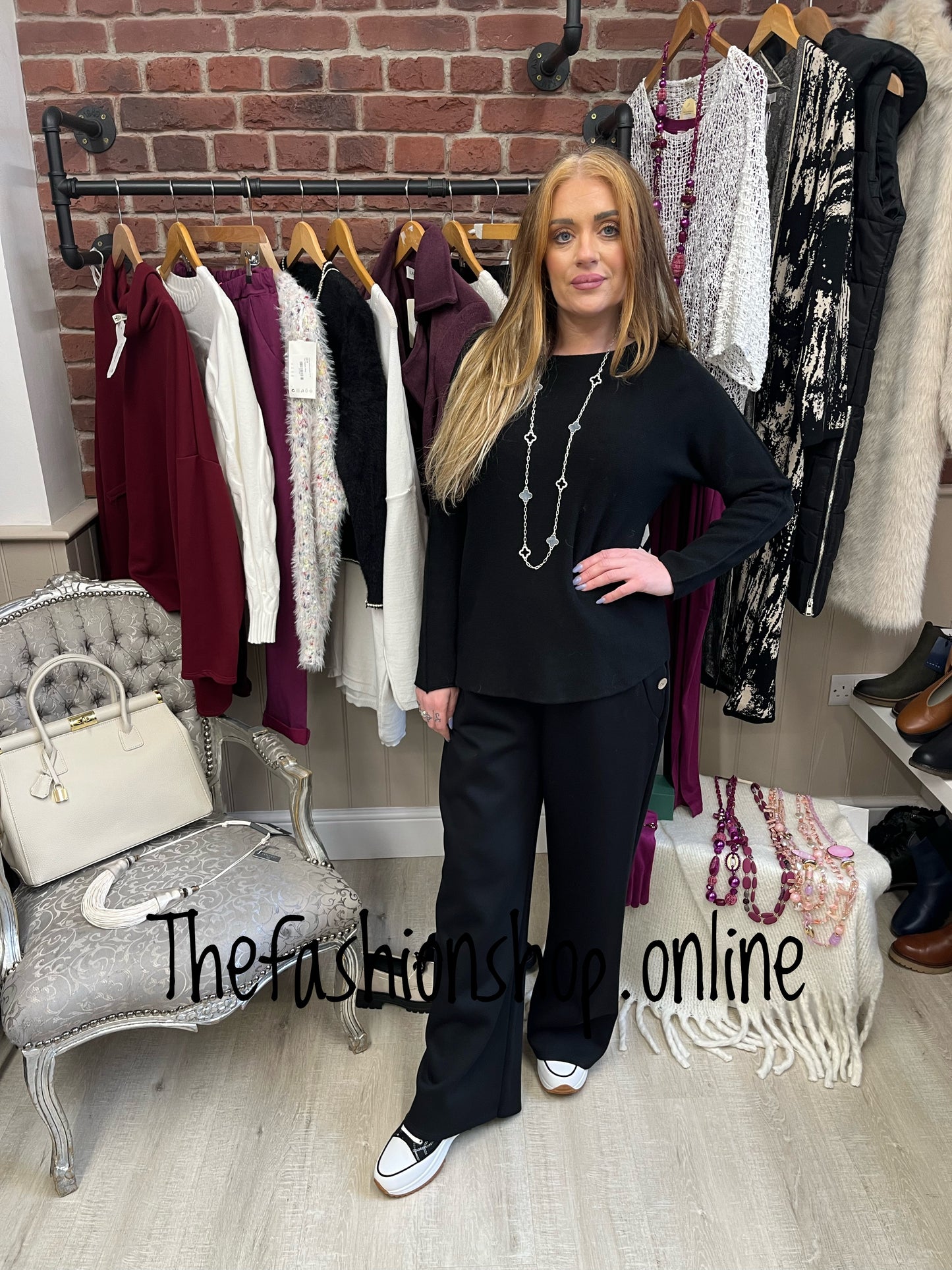 Black seam sleeve jumper 10-16