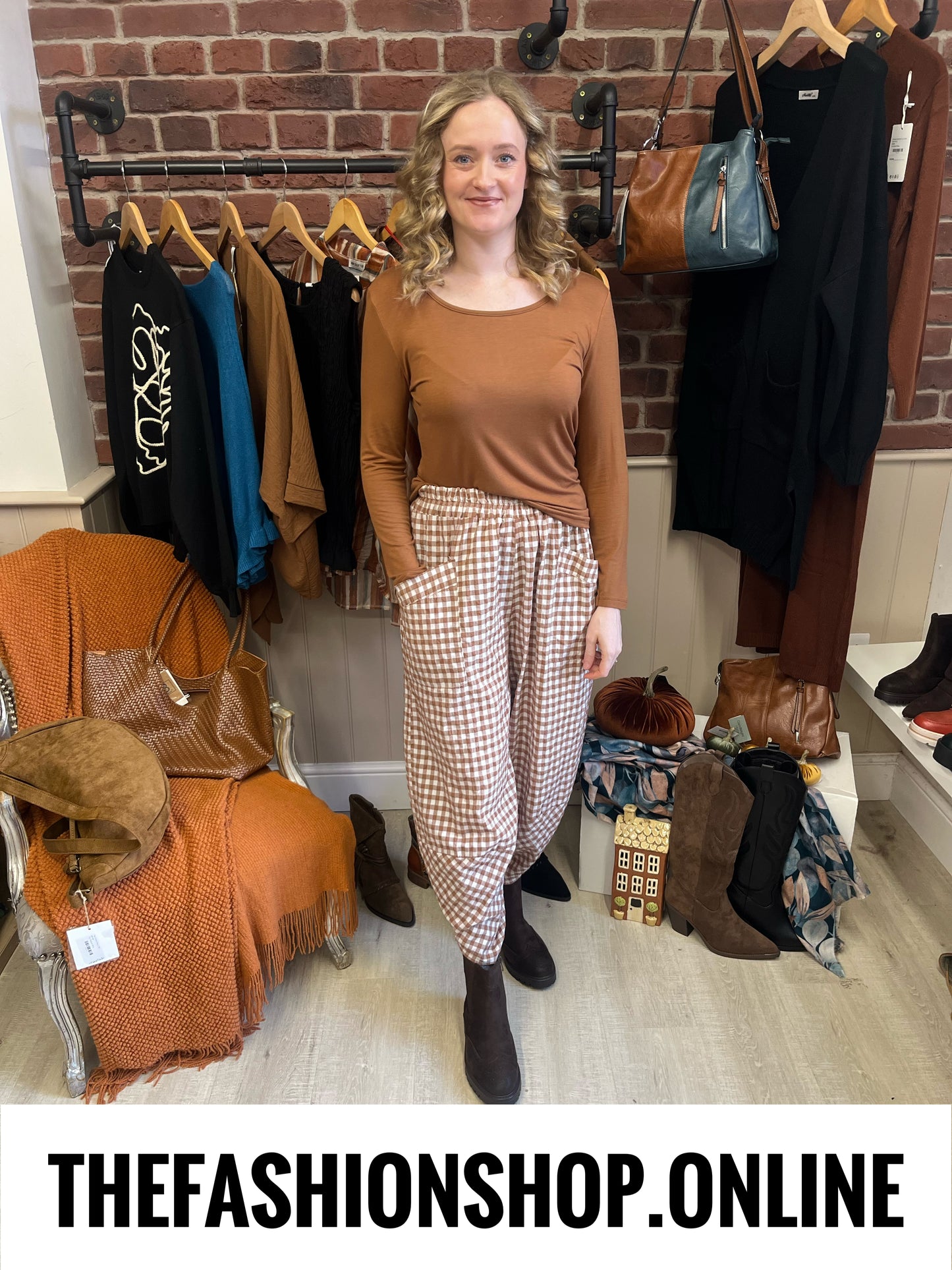 Winnie tan long sleeve layering top 10-16