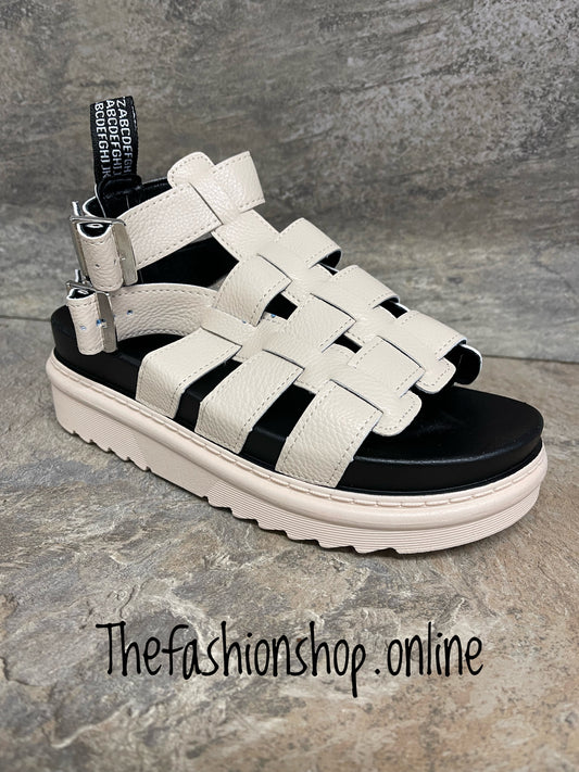 Beige chunky gladiator sandals sizes 3-8
