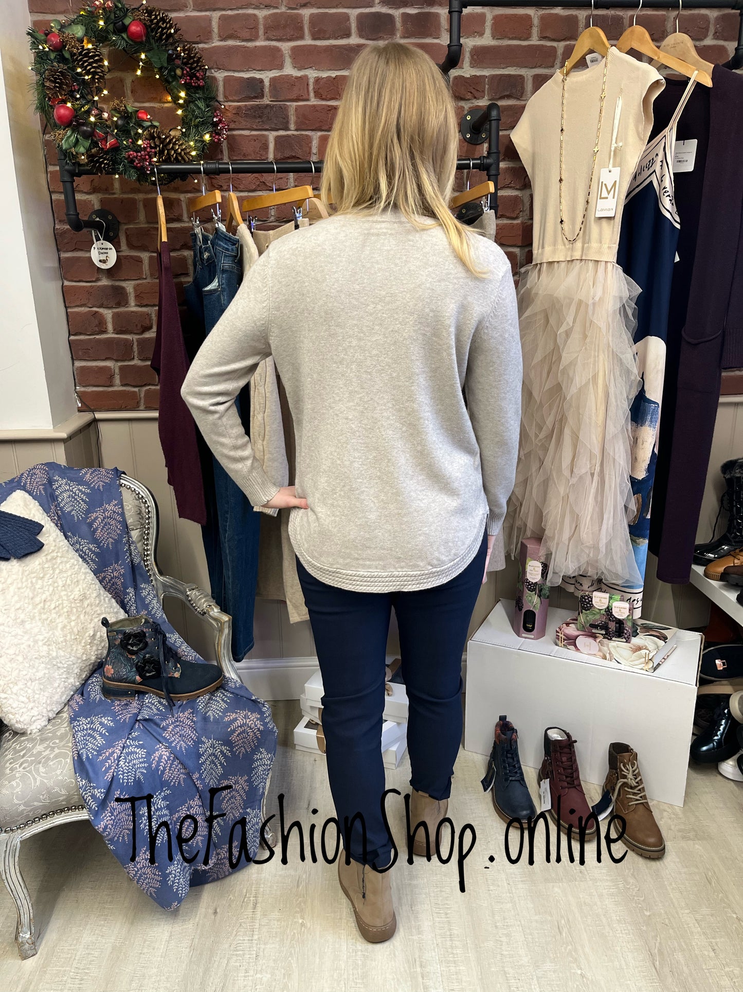 Lydia beige cashmere mix jumper 10-16