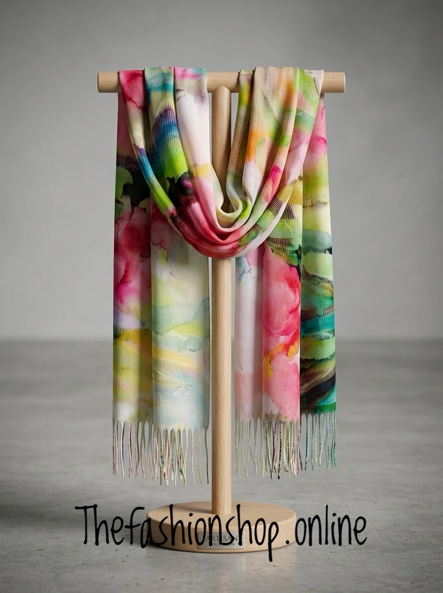Water Colours Floral Pashmina Scarf