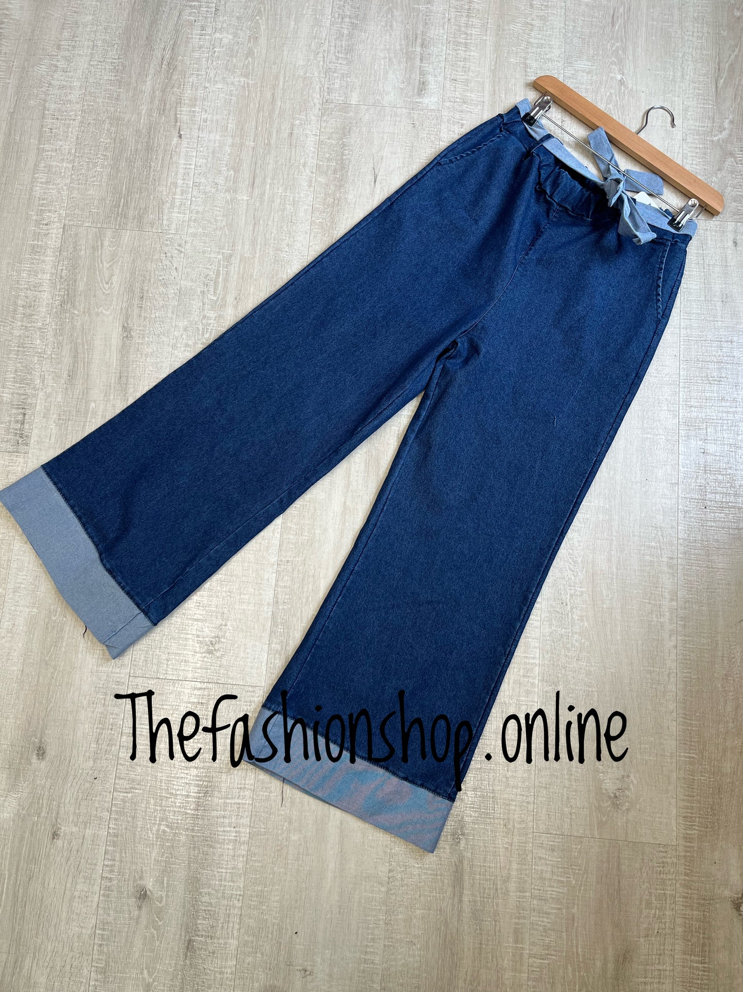 Lucia dark denim blue wide leg jeans 10-14