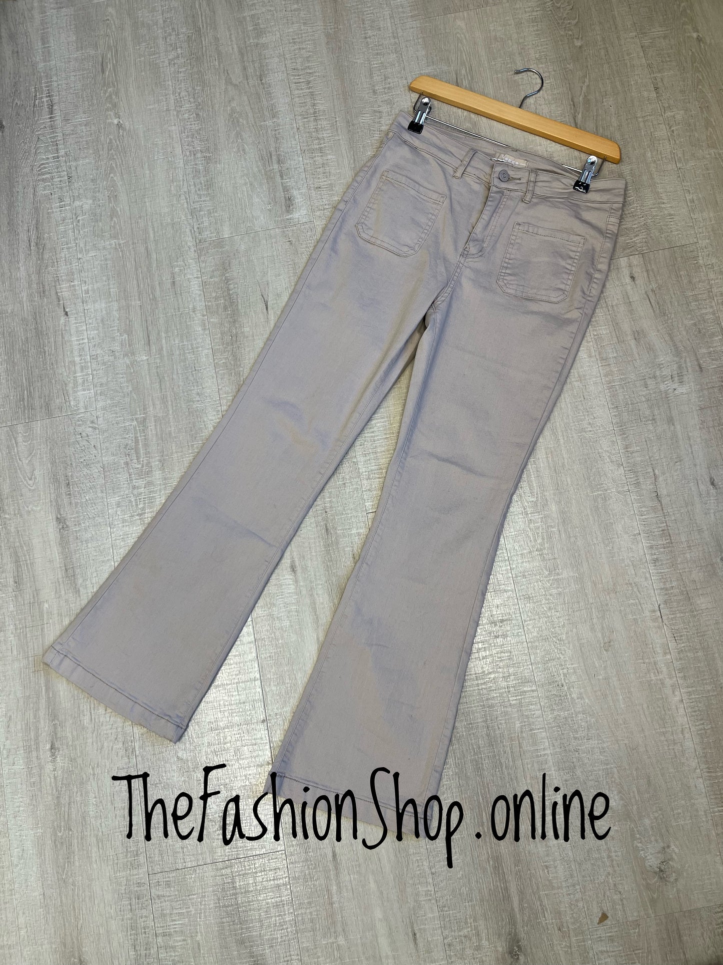 Evie beige bootcut jeans sizes 8-16