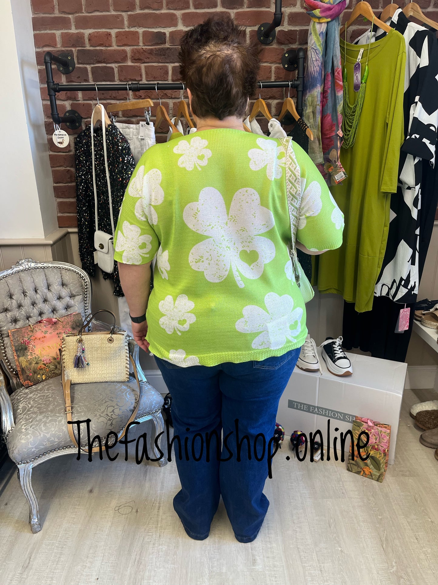 Grace lime clover and heart top 14-22