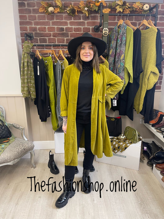 Olive cord duster jacket 8-14