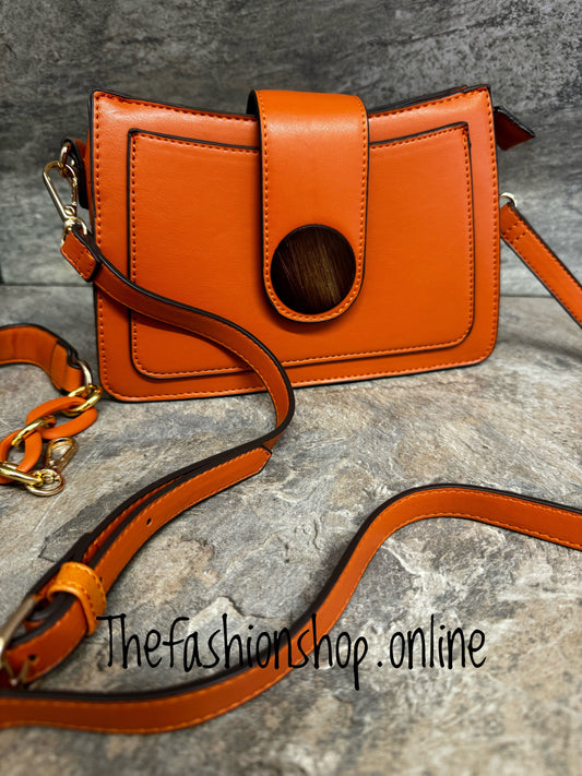 Orange small disc bag with two straps