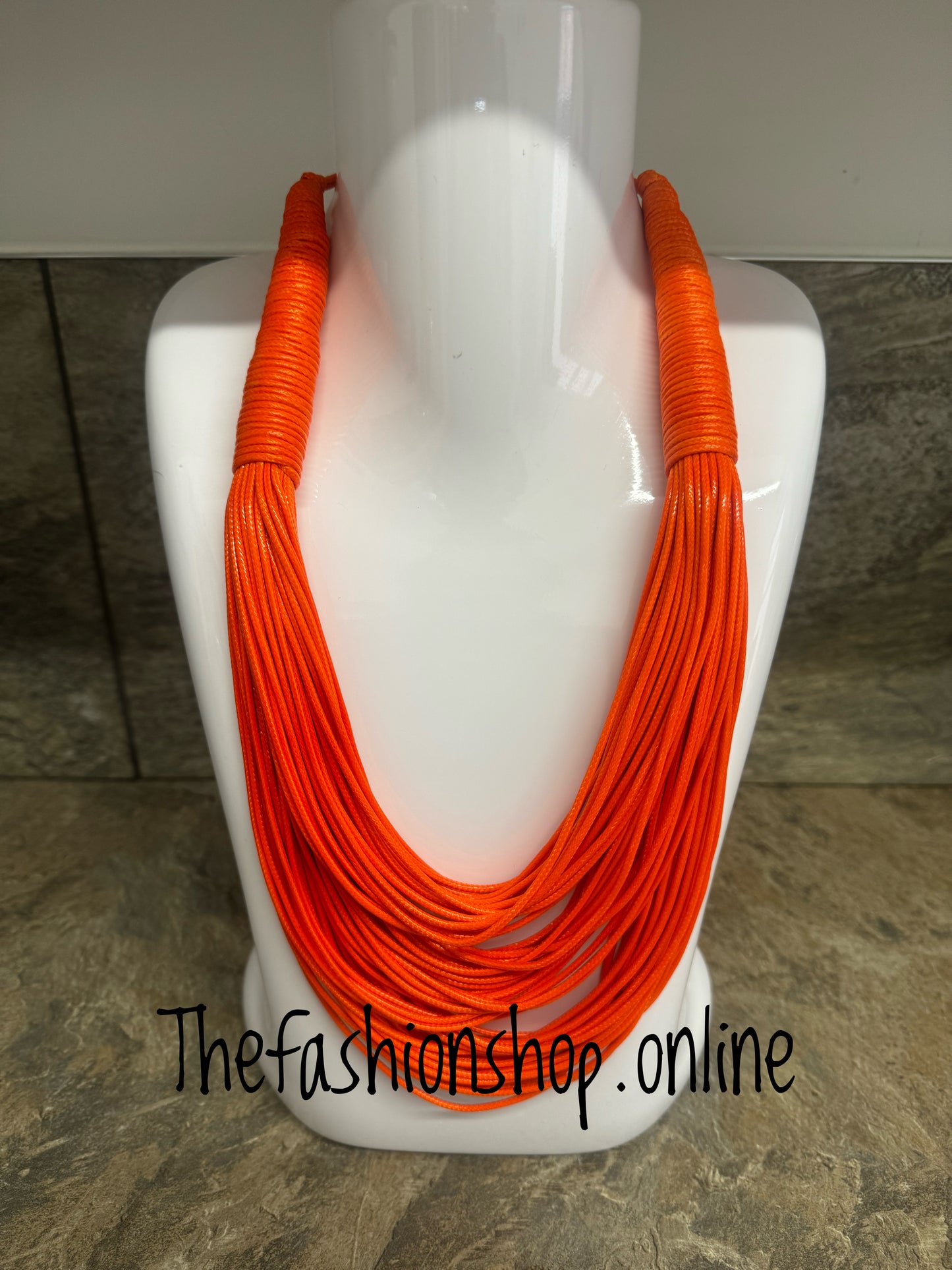 Orange Multi Strand Necklace