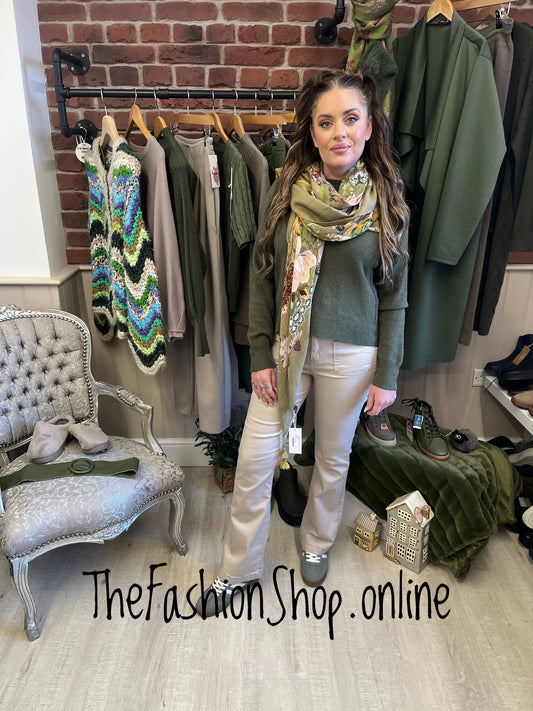 Erika khaki high low jumper 8-14