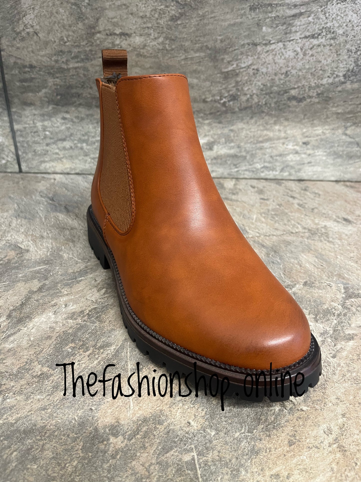 Heavenly Feet tan Angelina/Dawlish Chelsea boots sizes 4-8 (EU37-42)