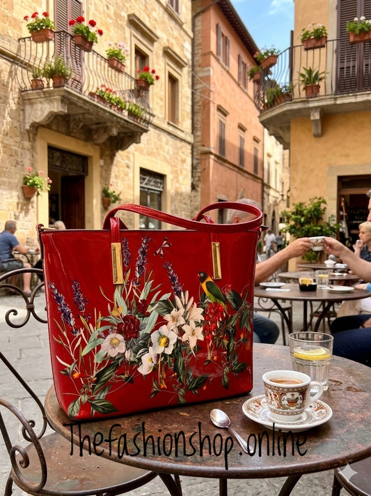 Spring Garden Tote bag In Red