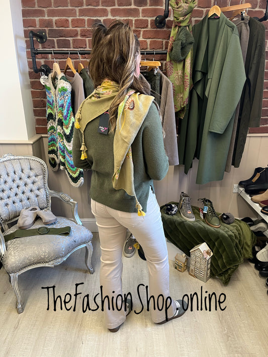 Erika khaki high low jumper 8-14