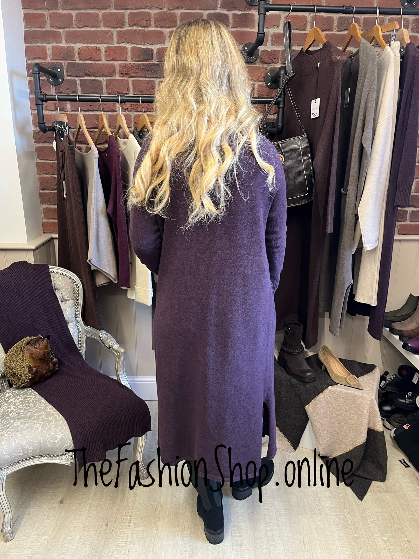 Milan damson longline cardigan 8-16