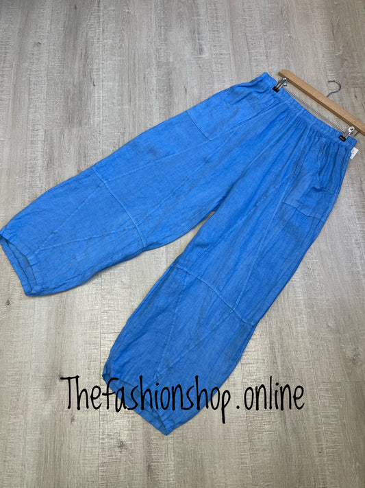 Light blue wide leg linen trouser 10-20