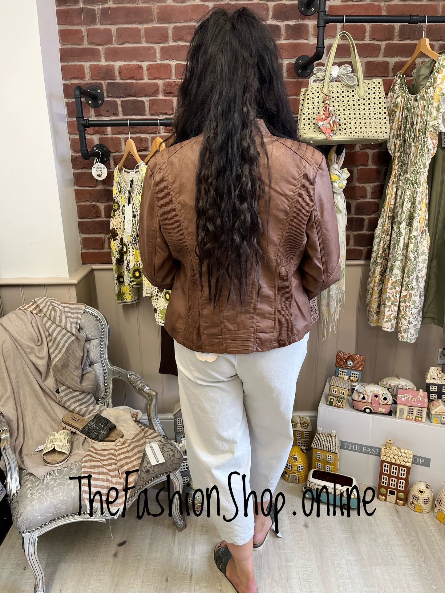 Stella Morgan Tan Faux Leather Jacket sizes 10, 12, 14, 16, 18