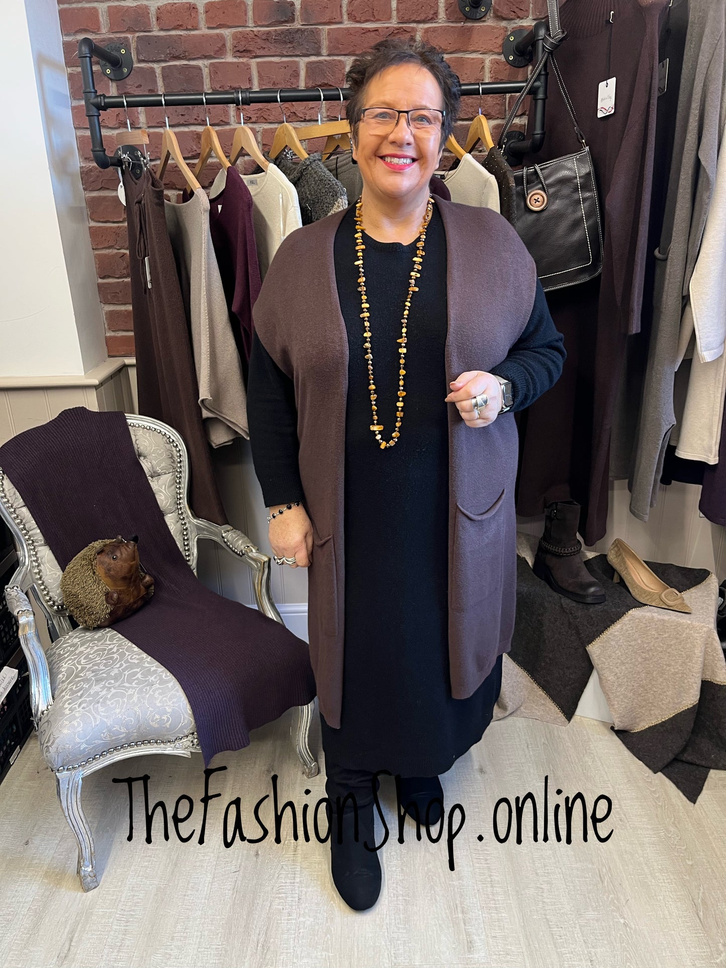 Milan Brown Longline Waistcoat 8-20