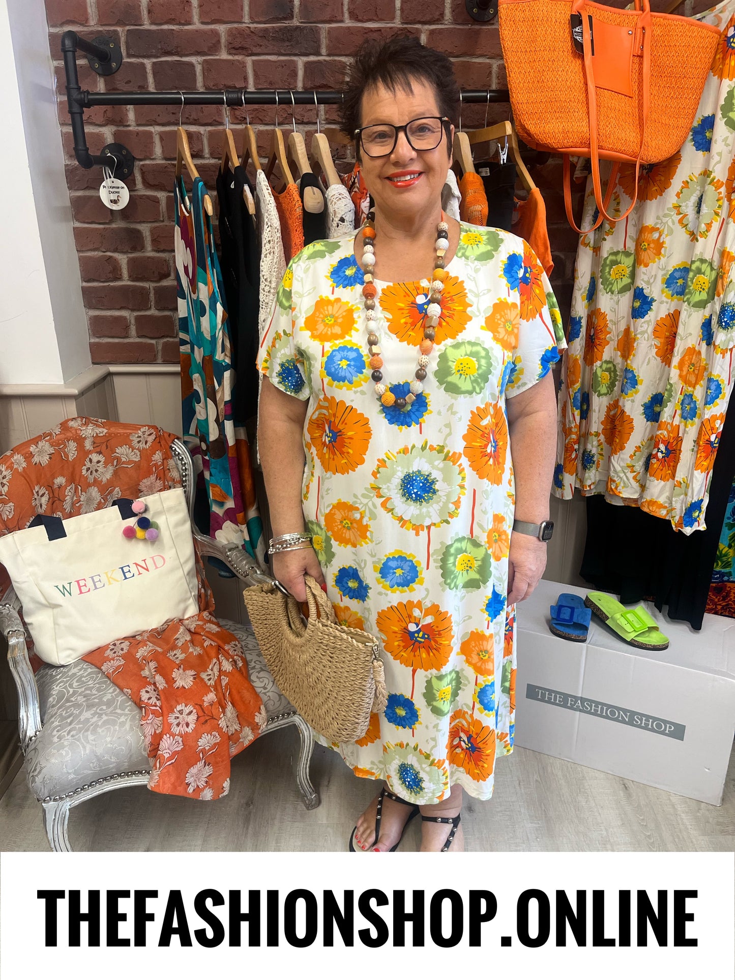 Fly Out bold flowers midi dress 14-20